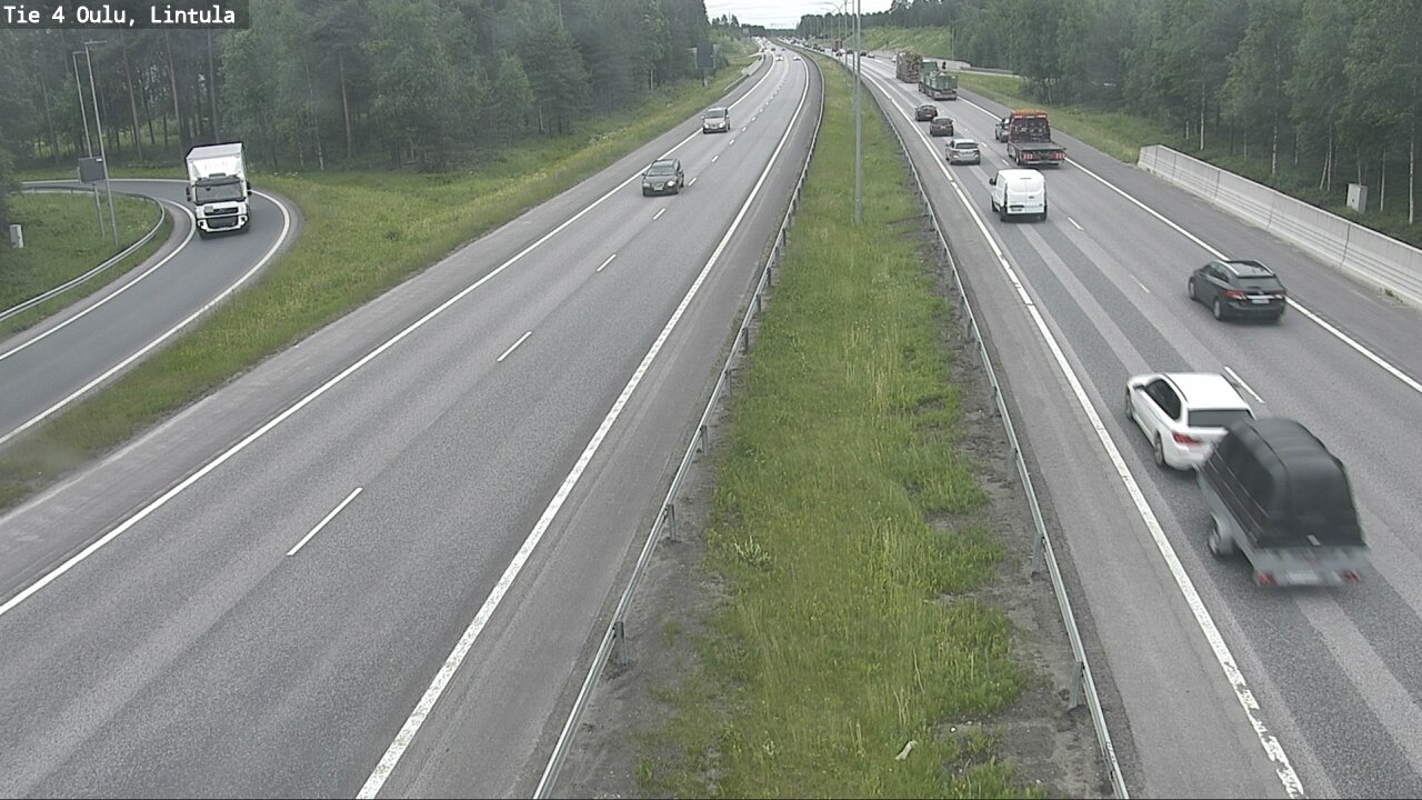 Weather Camera Image Väg 4 Uleåborg, Lintula, Oulu, Pohjois-Pohjanmaa