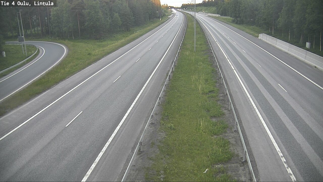 Weather Camera Image Väg 4 Uleåborg, Lintula, Oulu, Pohjois-Pohjanmaa