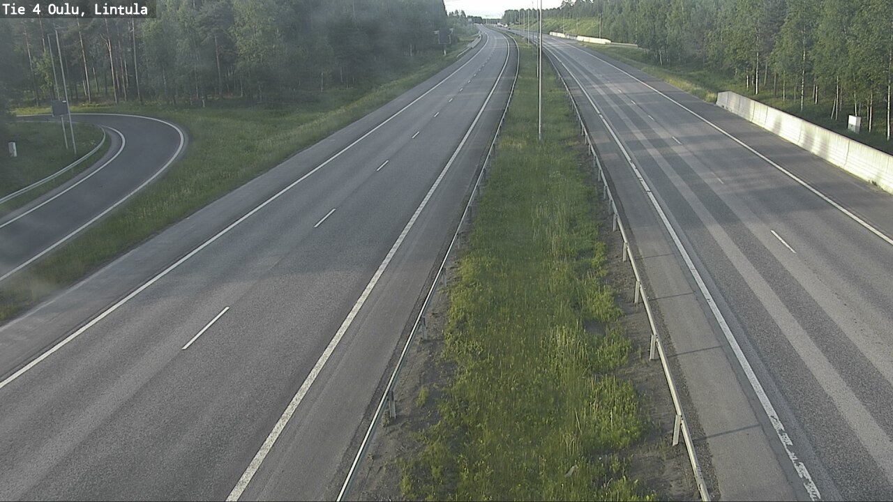 Weather Camera Image Väg 4 Uleåborg, Lintula, Oulu, Pohjois-Pohjanmaa