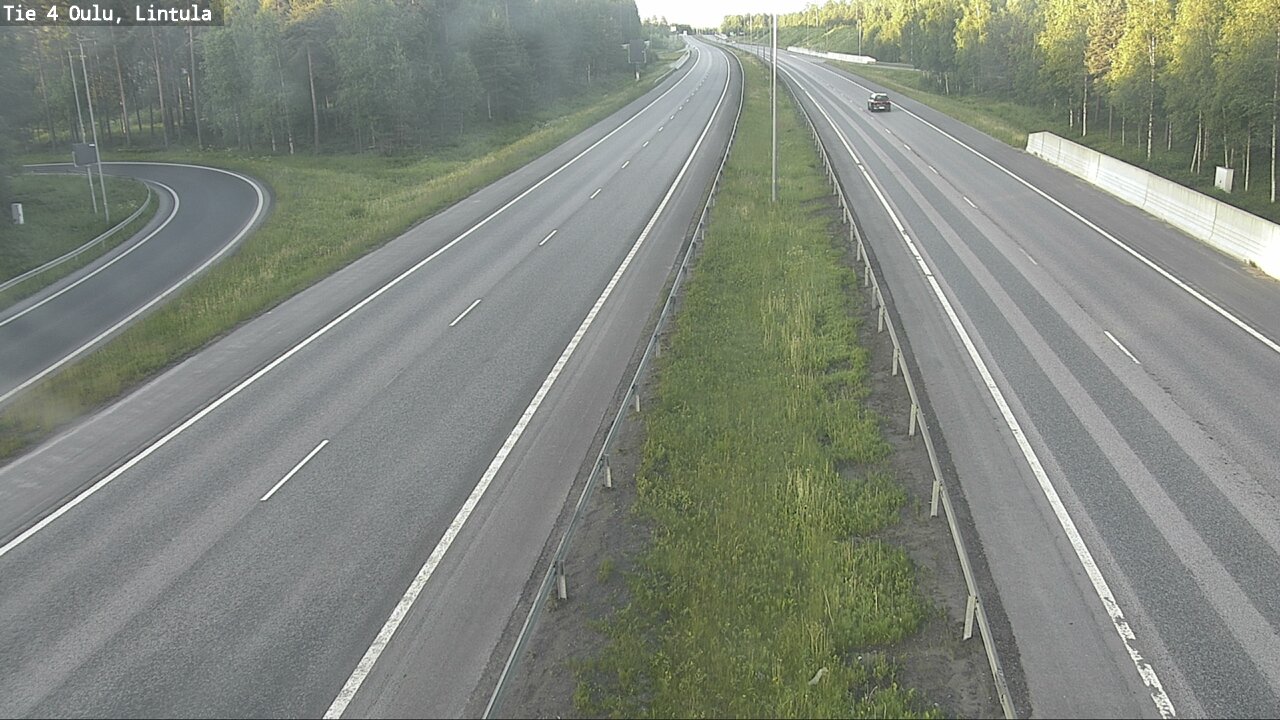 Weather Camera Image Väg 4 Uleåborg, Lintula, Oulu, Pohjois-Pohjanmaa