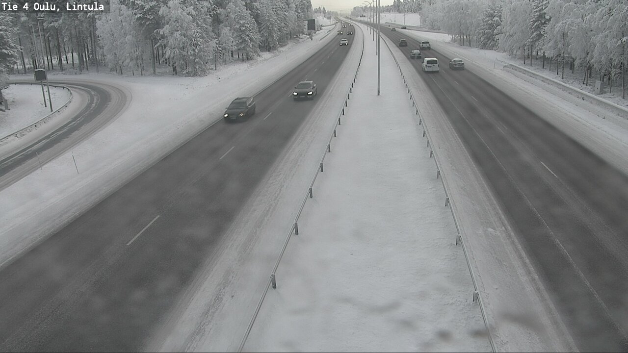 Weather Camera Image Väg 4 Uleåborg, Lintula, Oulu, Pohjois-Pohjanmaa