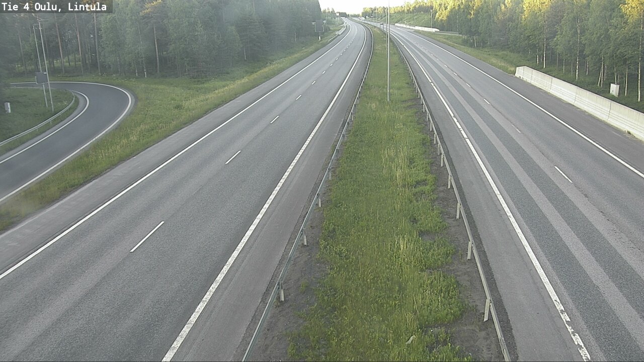 Weather Camera Image Väg 4 Uleåborg, Lintula, Oulu, Pohjois-Pohjanmaa
