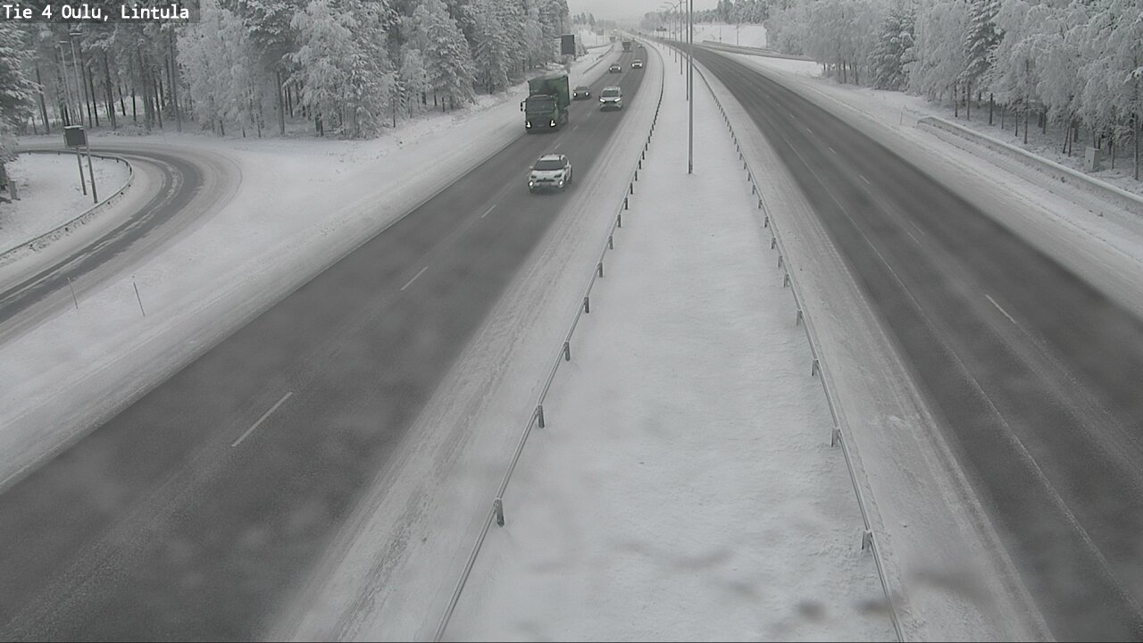 Weather Camera Image Väg 4 Uleåborg, Lintula, Oulu, Pohjois-Pohjanmaa