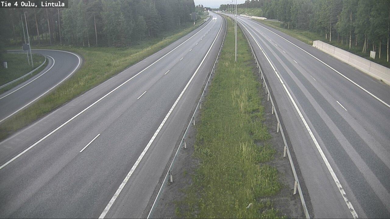 Weather Camera Image Väg 4 Uleåborg, Lintula, Oulu, Pohjois-Pohjanmaa