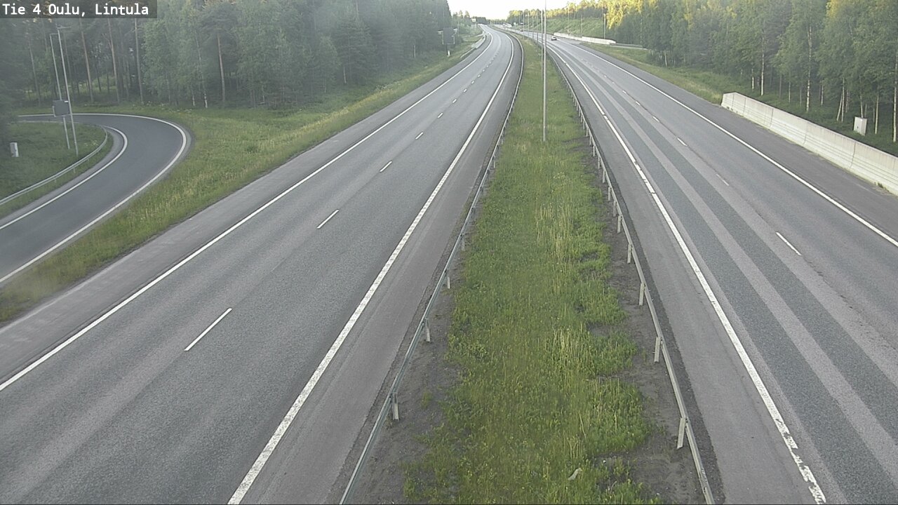 Weather Camera Image Väg 4 Uleåborg, Lintula, Oulu, Pohjois-Pohjanmaa