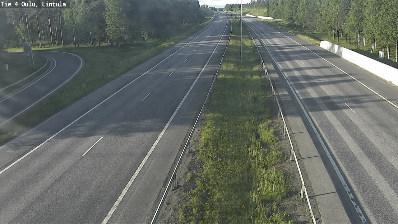 Weather Camera Image Väg 4 Uleåborg, Lintula, Oulu, Pohjois-Pohjanmaa