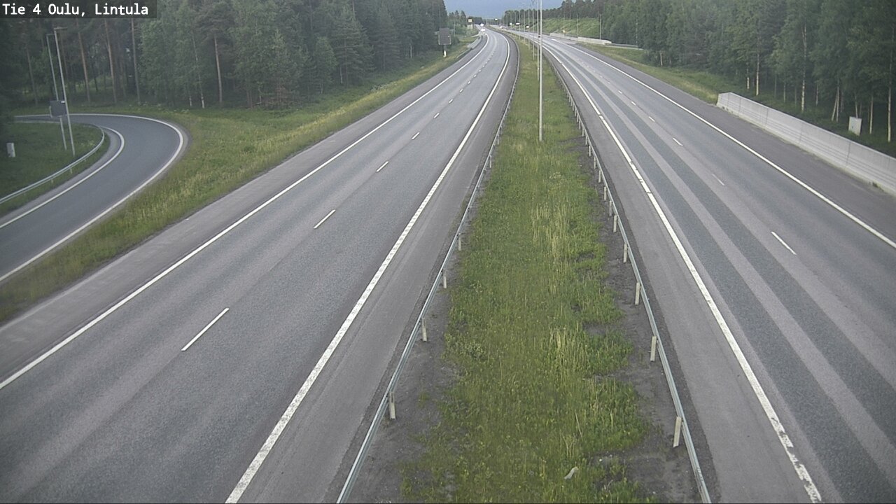 Weather Camera Image Väg 4 Uleåborg, Lintula, Oulu, Pohjois-Pohjanmaa