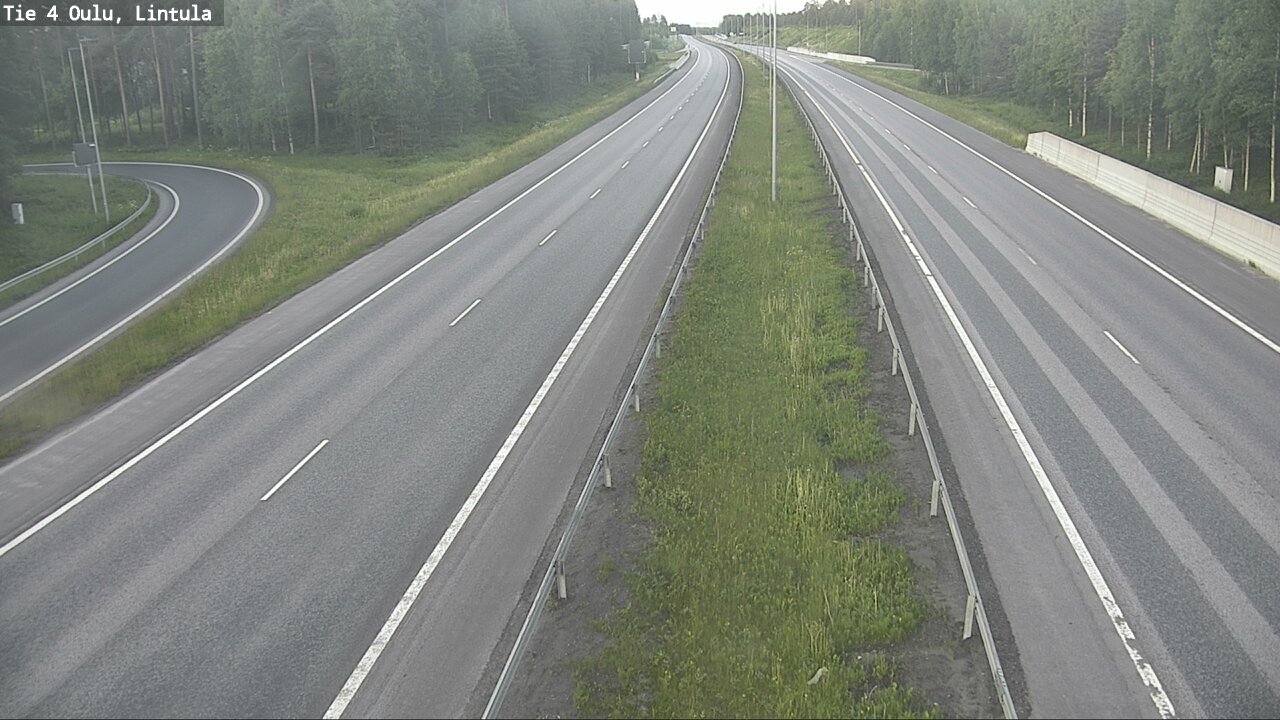 Weather Camera Image Väg 4 Uleåborg, Lintula, Oulu, Pohjois-Pohjanmaa