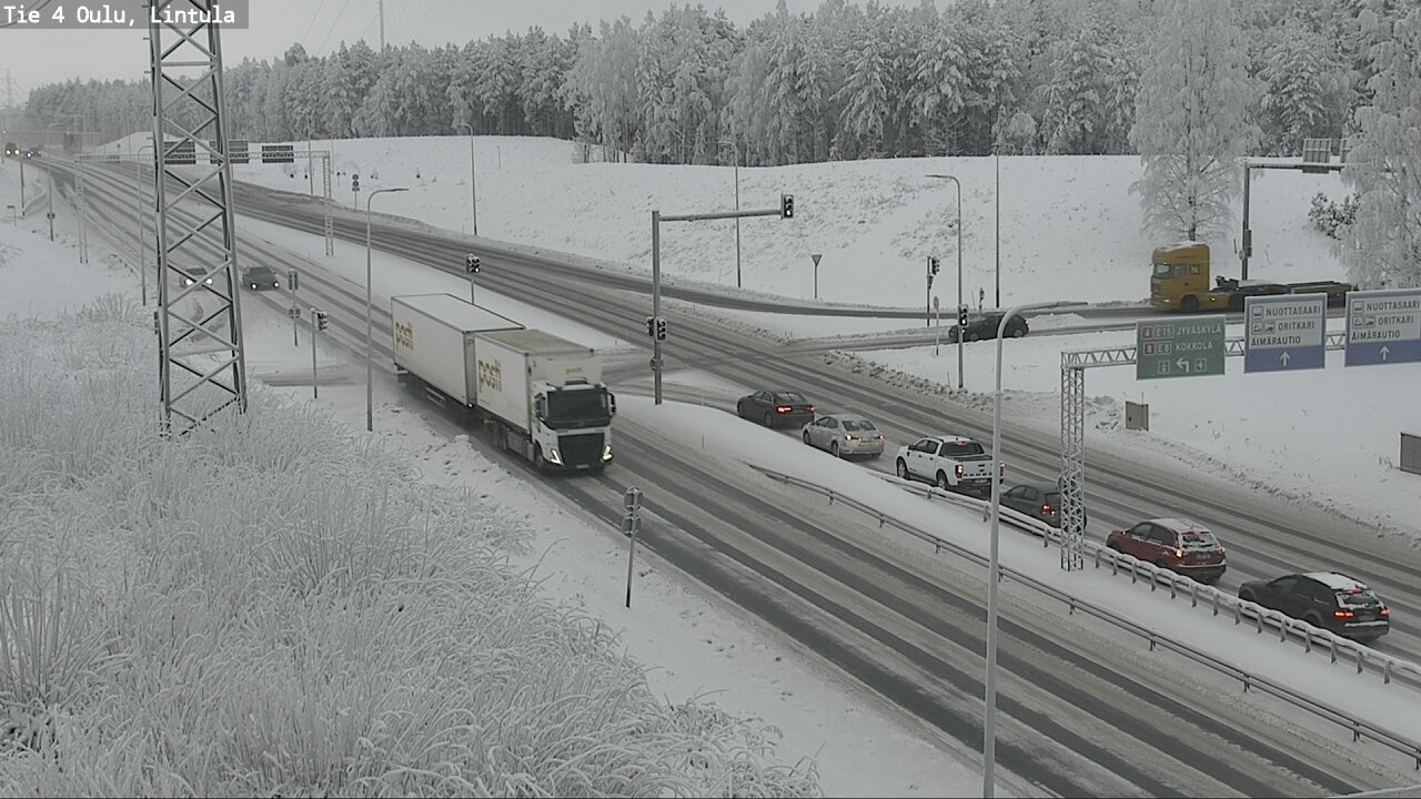 Weather Camera Image Väg 4 Uleåborg, Lintula, Oulu, Pohjois-Pohjanmaa