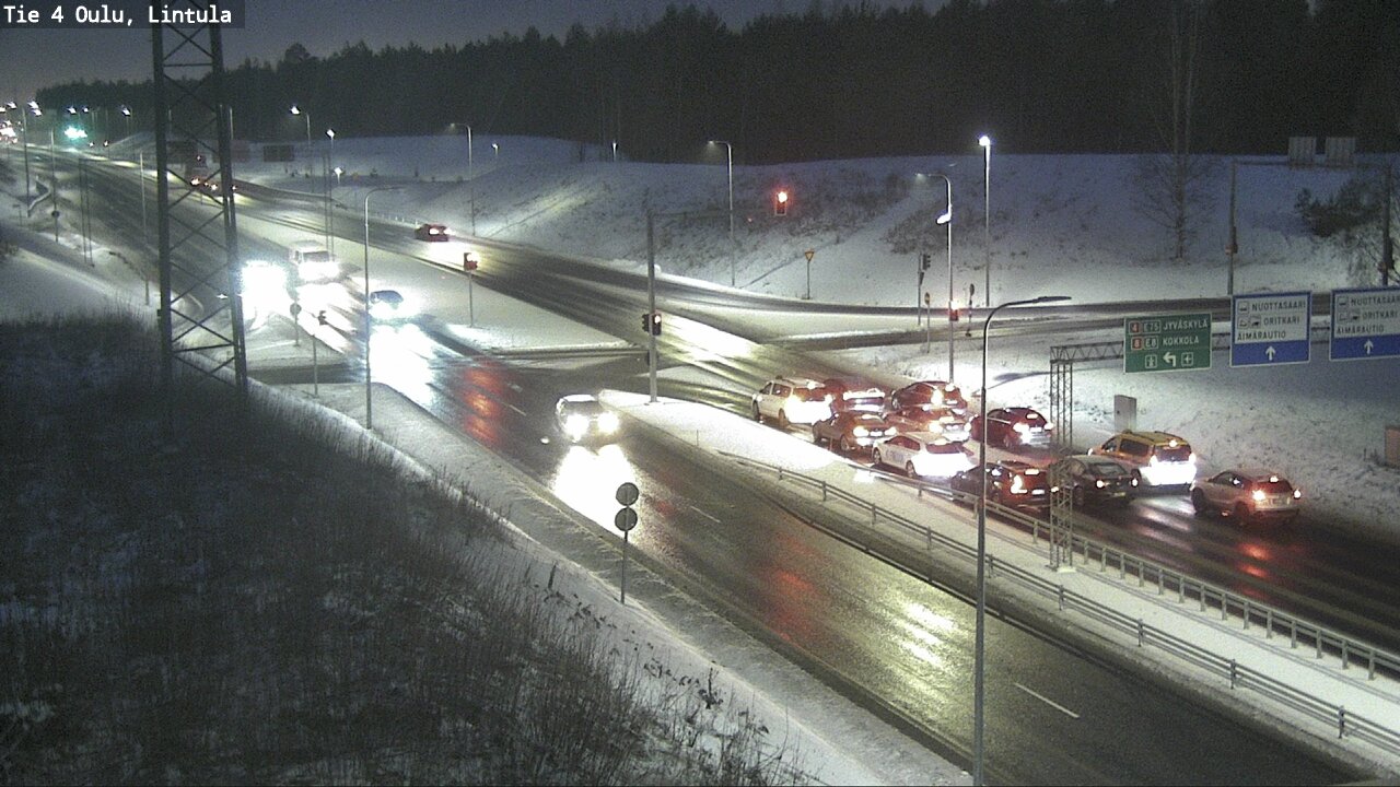 Weather Camera Image Väg 4 Uleåborg, Lintula, Oulu, Pohjois-Pohjanmaa