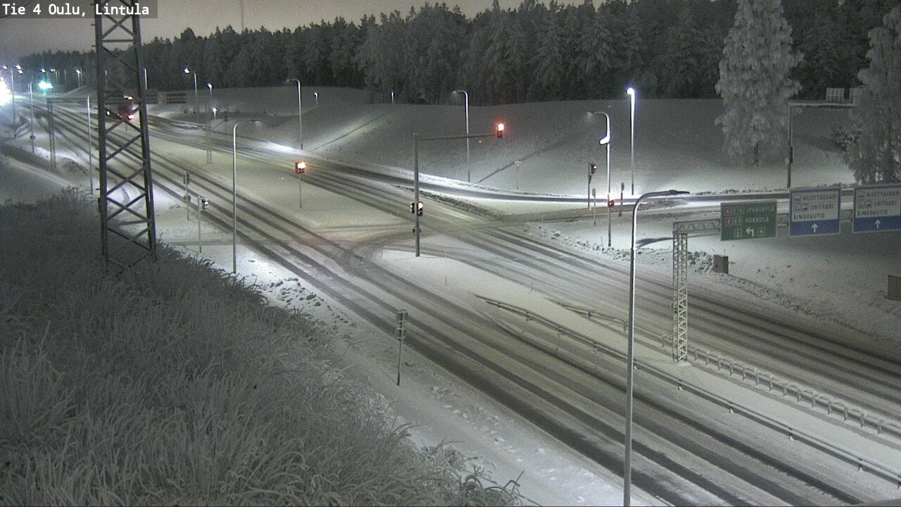 Weather Camera Image Väg 4 Uleåborg, Lintula, Oulu, Pohjois-Pohjanmaa