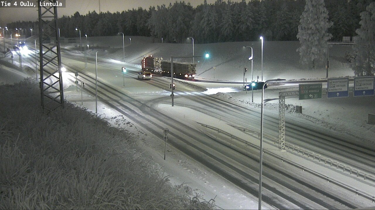 Weather Camera Image Väg 4 Uleåborg, Lintula, Oulu, Pohjois-Pohjanmaa