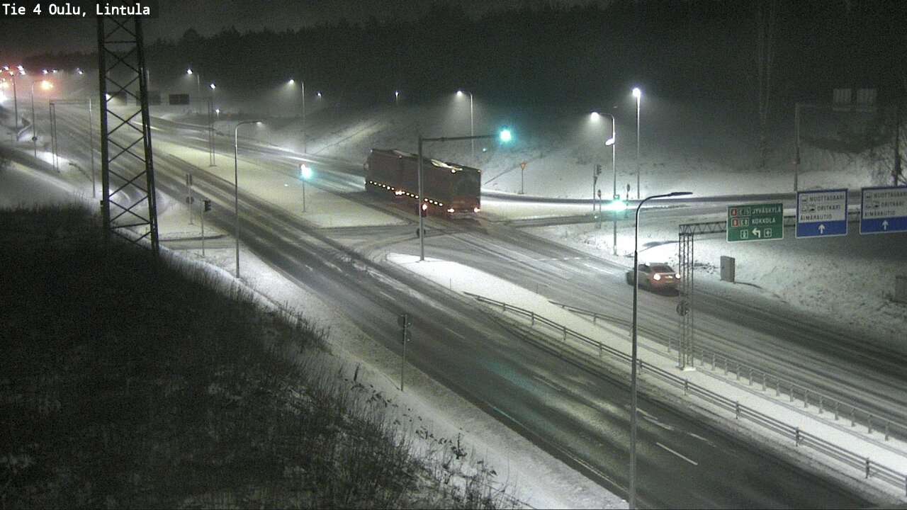 Weather Camera Image Väg 4 Uleåborg, Lintula, Oulu, Pohjois-Pohjanmaa