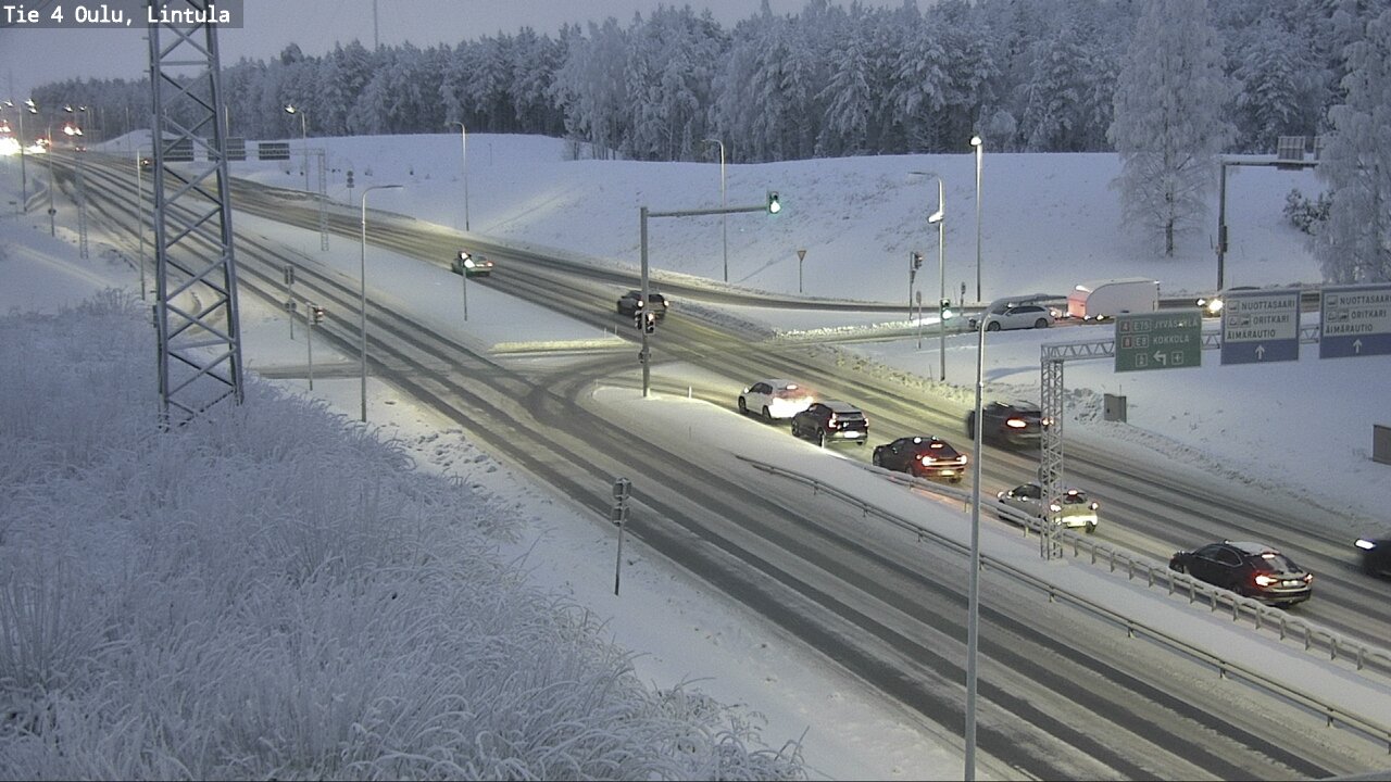 Weather Camera Image Väg 4 Uleåborg, Lintula, Oulu, Pohjois-Pohjanmaa