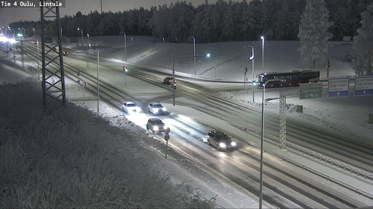 Weather Camera Image Väg 4 Uleåborg, Lintula, Oulu, Pohjois-Pohjanmaa