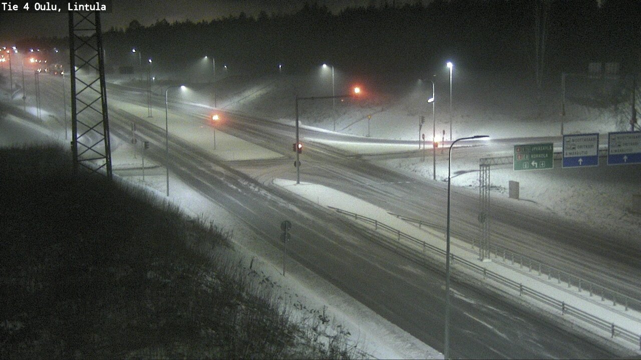 Weather Camera Image Väg 4 Uleåborg, Lintula, Oulu, Pohjois-Pohjanmaa