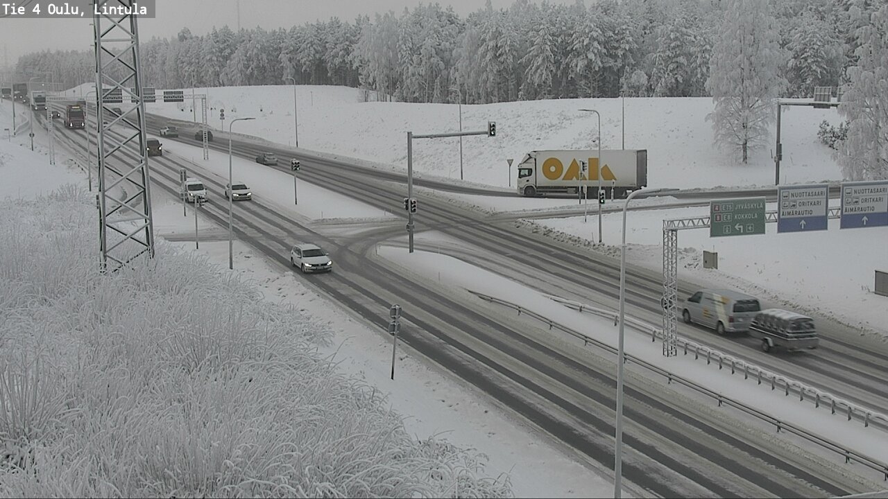Weather Camera Image Väg 4 Uleåborg, Lintula, Oulu, Pohjois-Pohjanmaa