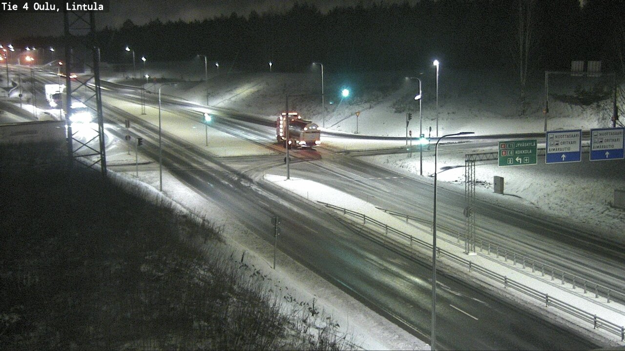 Weather Camera Image Väg 4 Uleåborg, Lintula, Oulu, Pohjois-Pohjanmaa