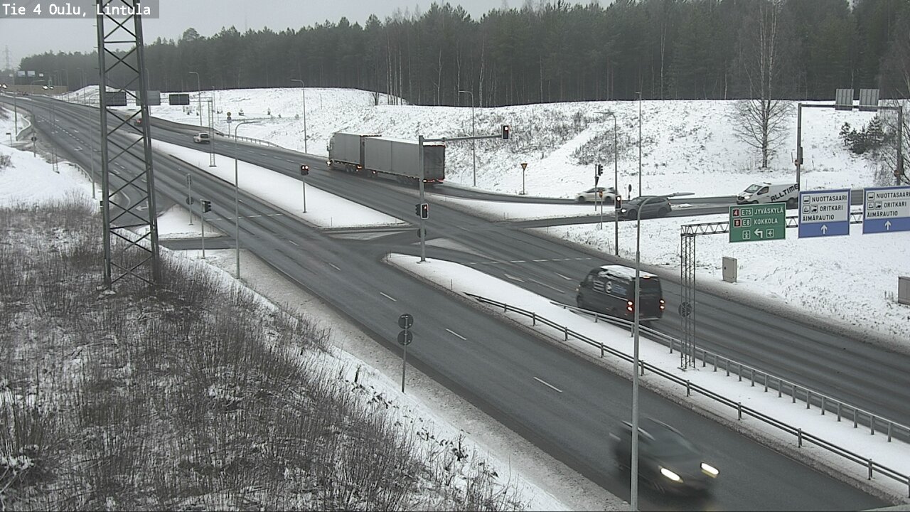 Weather Camera Image Väg 4 Uleåborg, Lintula, Oulu, Pohjois-Pohjanmaa