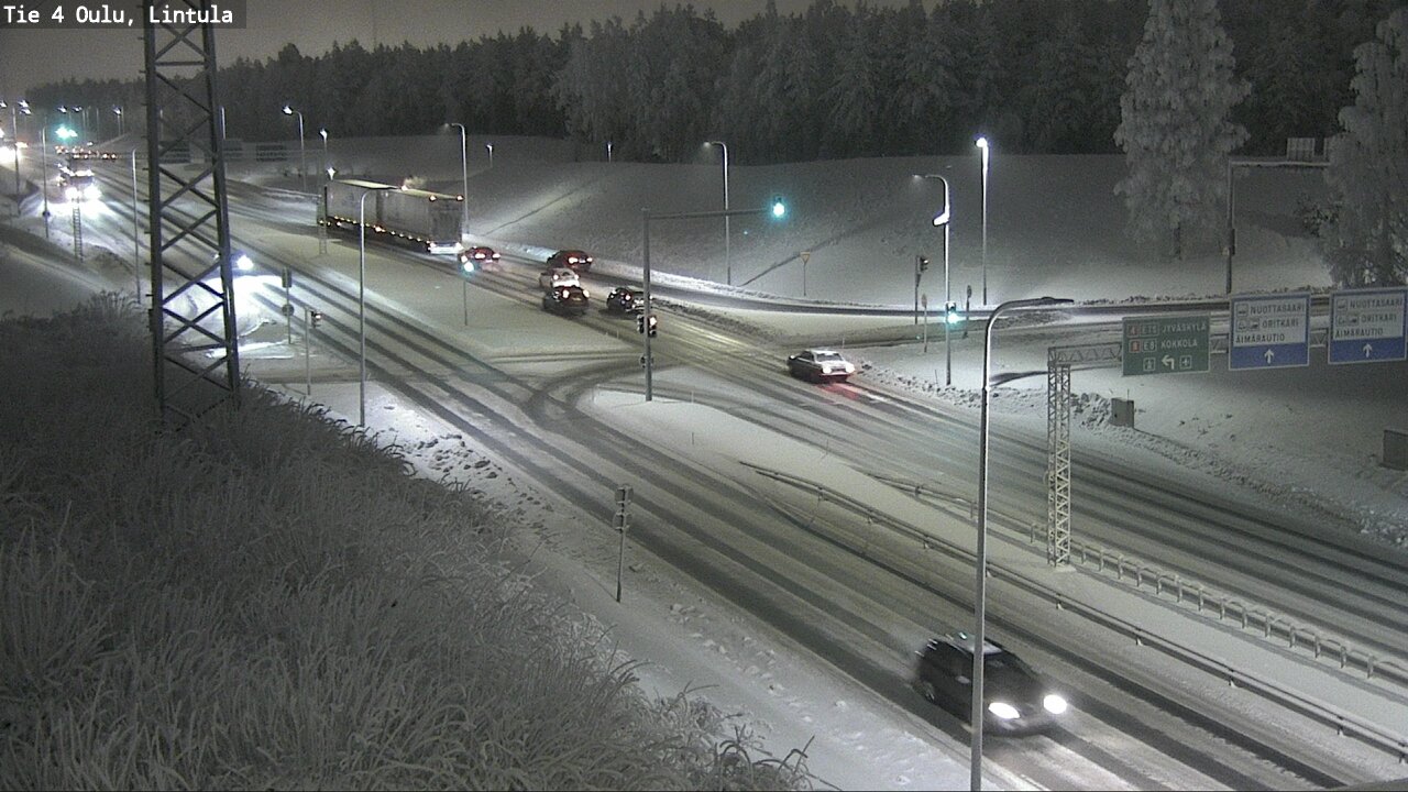 Weather Camera Image Väg 4 Uleåborg, Lintula, Oulu, Pohjois-Pohjanmaa