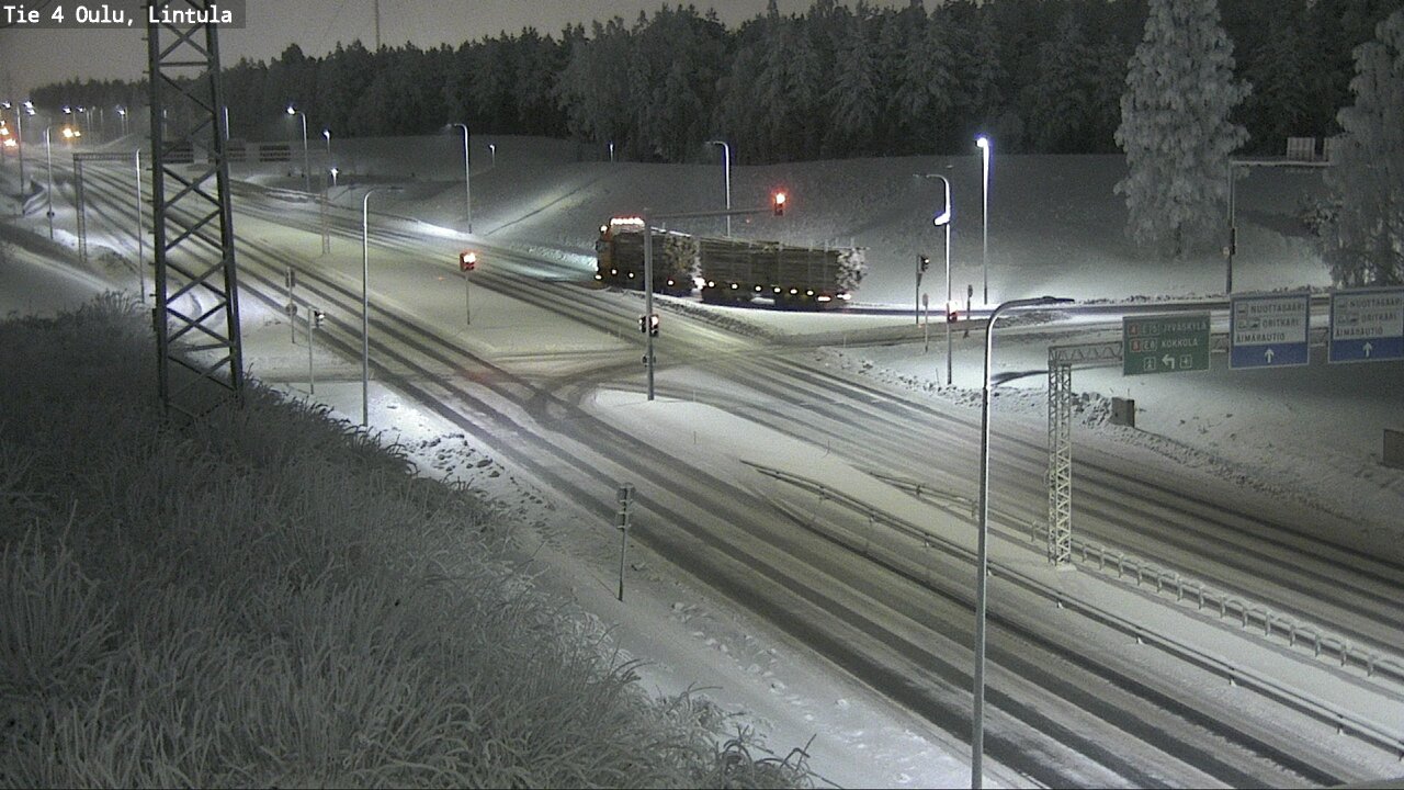 Weather Camera Image Väg 4 Uleåborg, Lintula, Oulu, Pohjois-Pohjanmaa
