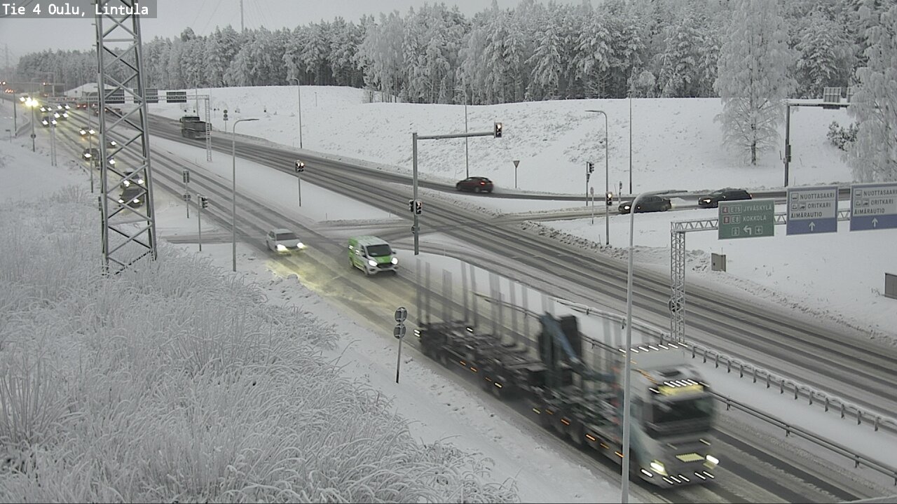 Weather Camera Image Väg 4 Uleåborg, Lintula, Oulu, Pohjois-Pohjanmaa