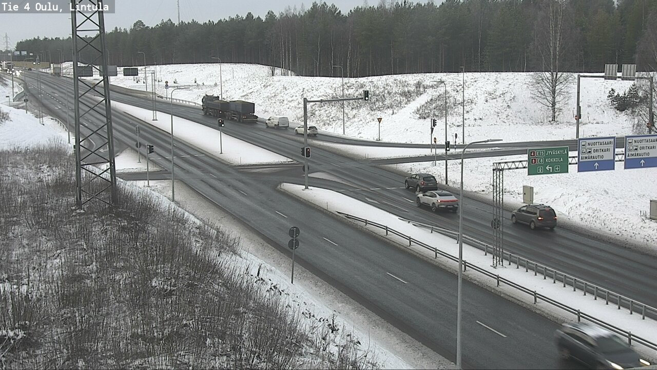 Weather Camera Image Väg 4 Uleåborg, Lintula, Oulu, Pohjois-Pohjanmaa