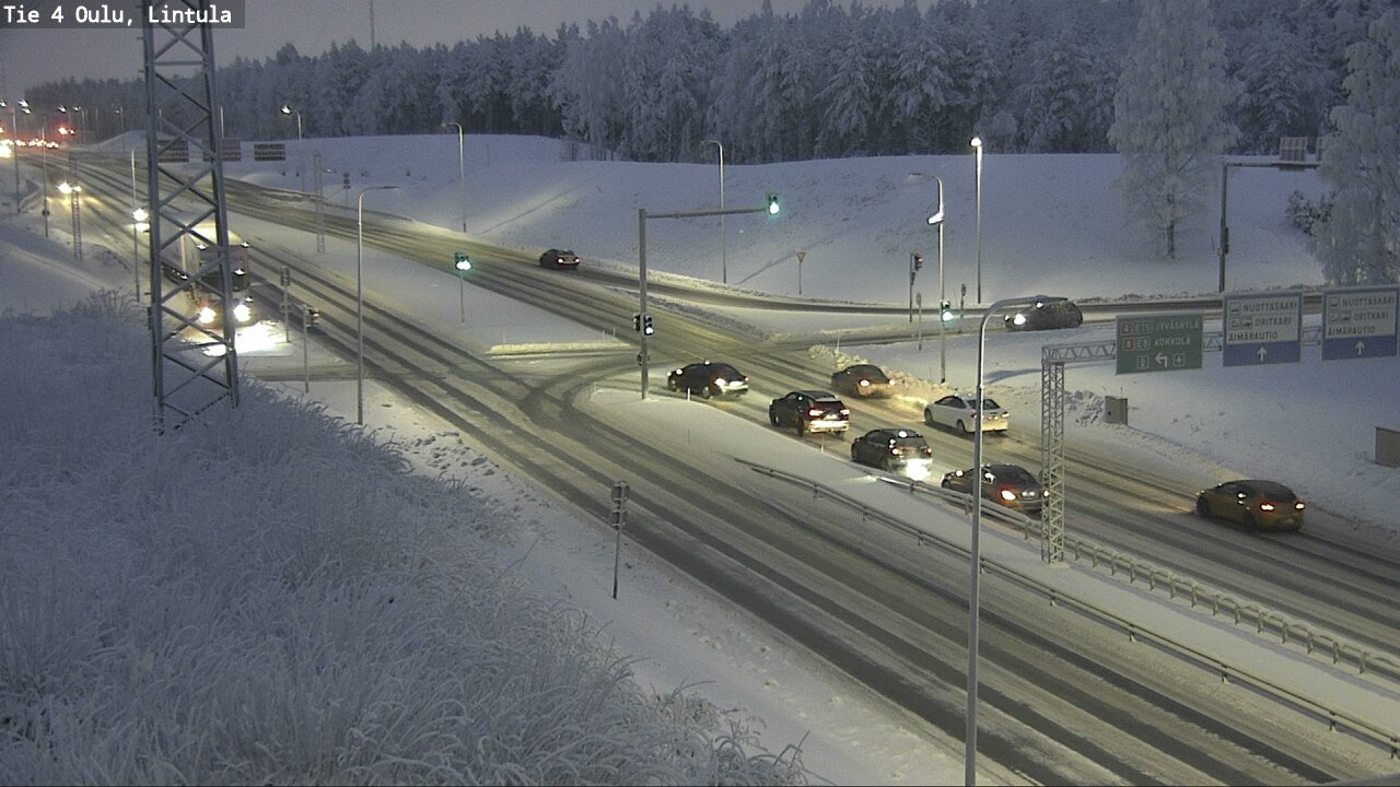 Weather Camera Image Väg 4 Uleåborg, Lintula, Oulu, Pohjois-Pohjanmaa