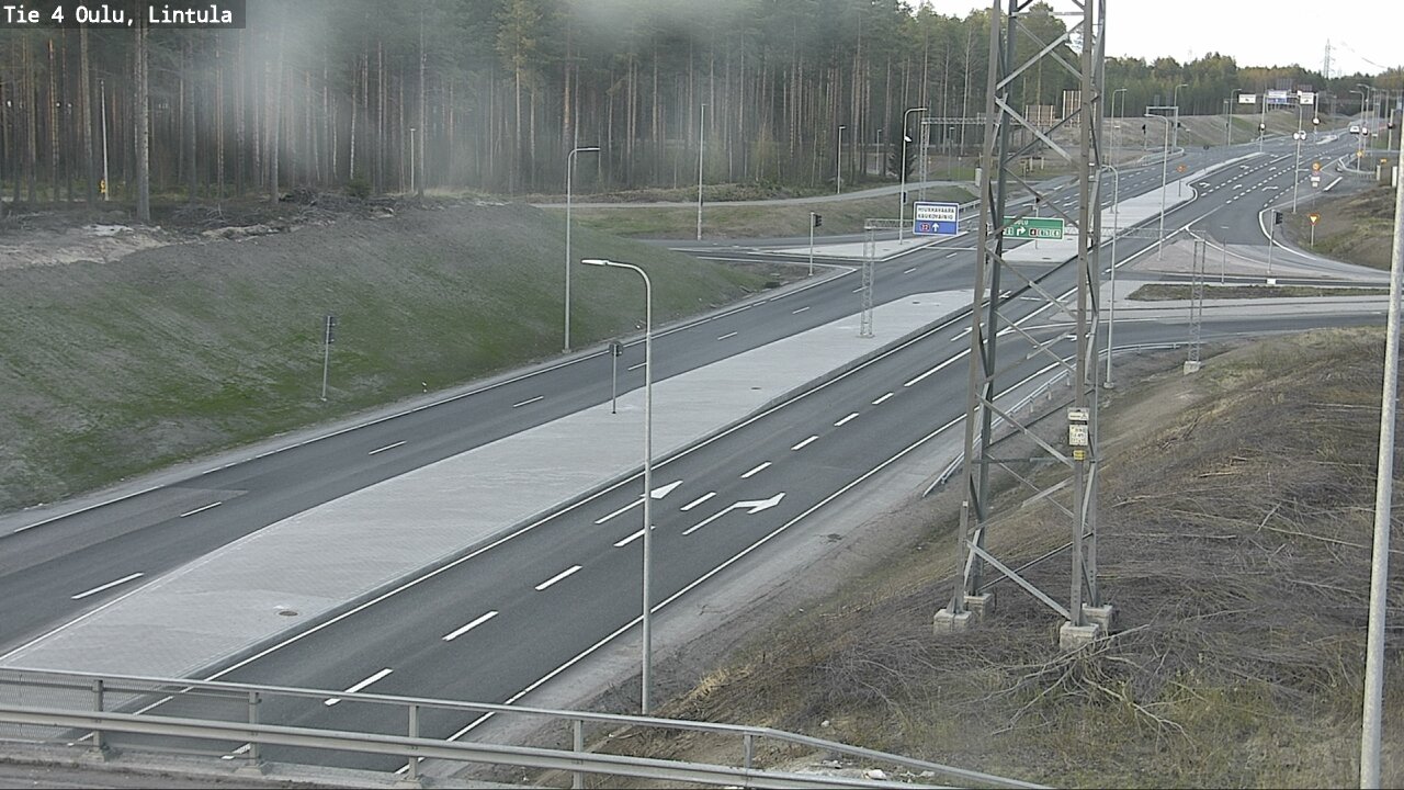 Weather Camera Image Väg 4 Uleåborg, Lintula, Oulu, Pohjois-Pohjanmaa