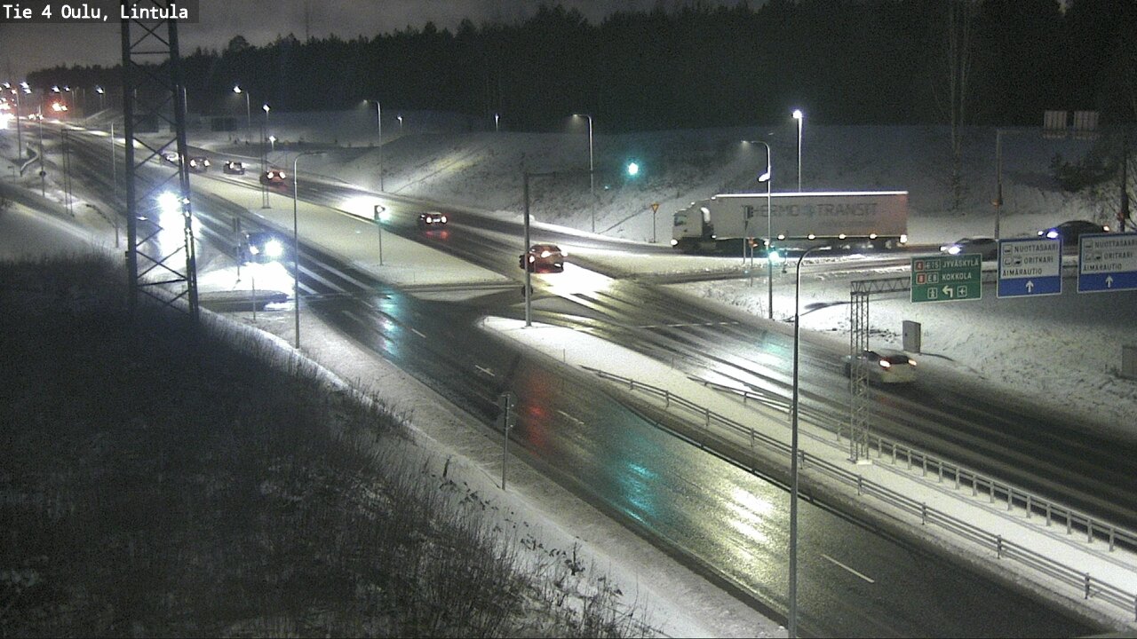 Weather Camera Image Väg 4 Uleåborg, Lintula, Oulu, Pohjois-Pohjanmaa
