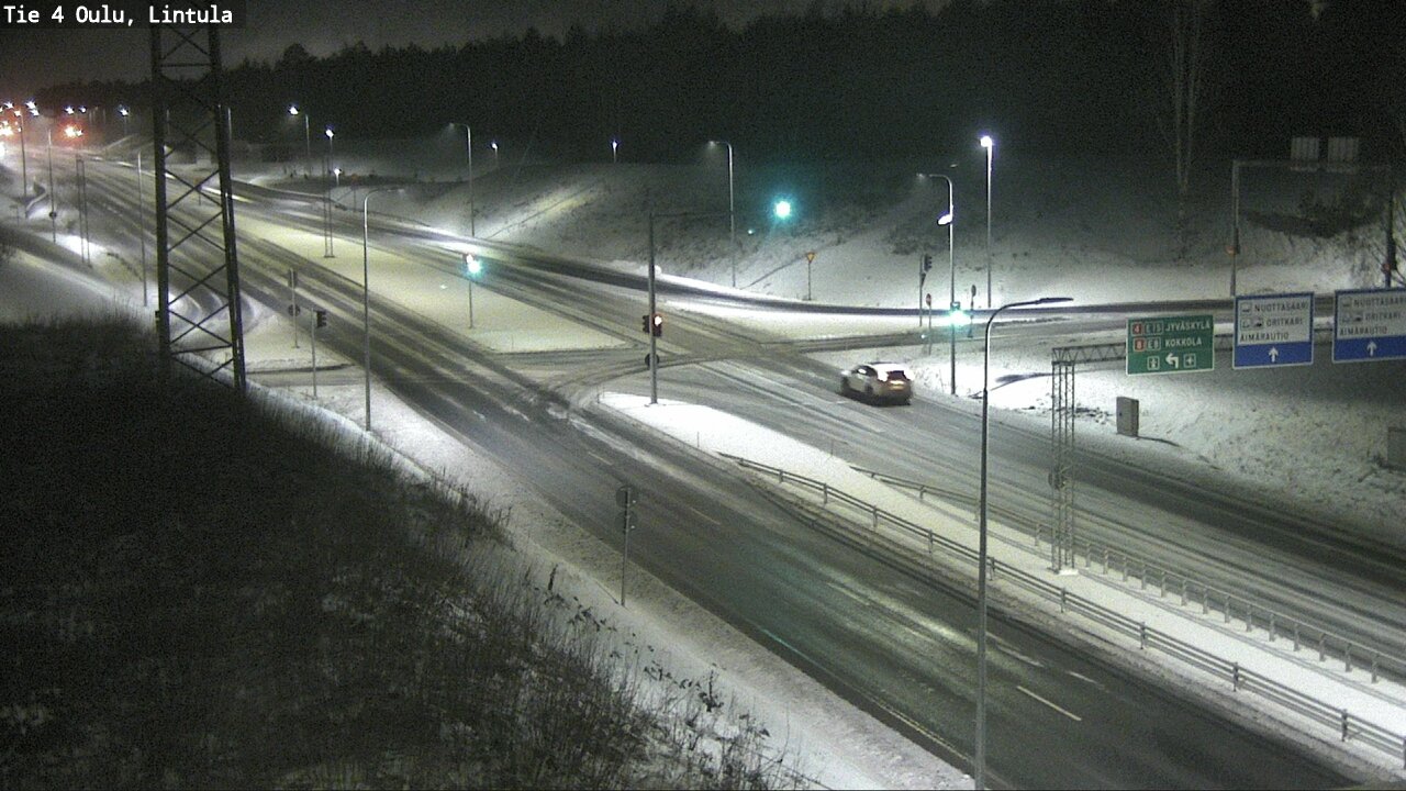Weather Camera Image Väg 4 Uleåborg, Lintula, Oulu, Pohjois-Pohjanmaa