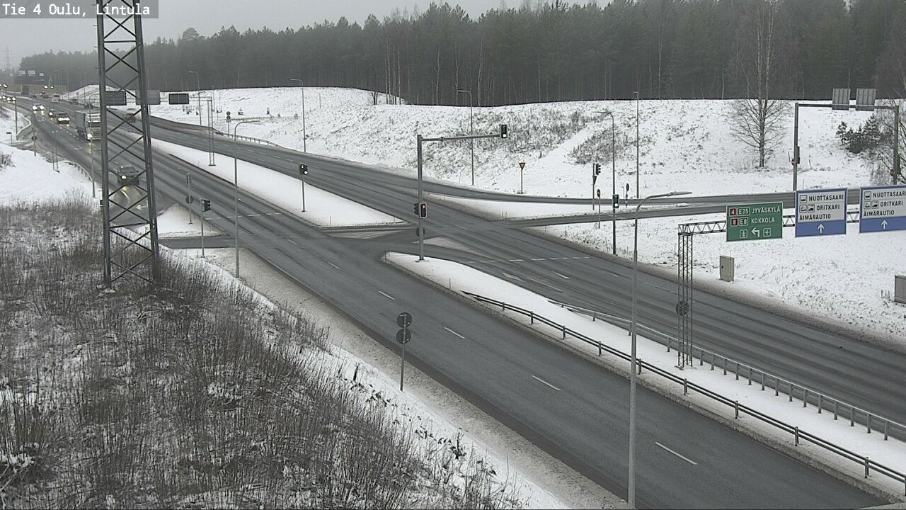 Weather Camera Image Väg 4 Uleåborg, Lintula, Oulu, Pohjois-Pohjanmaa
