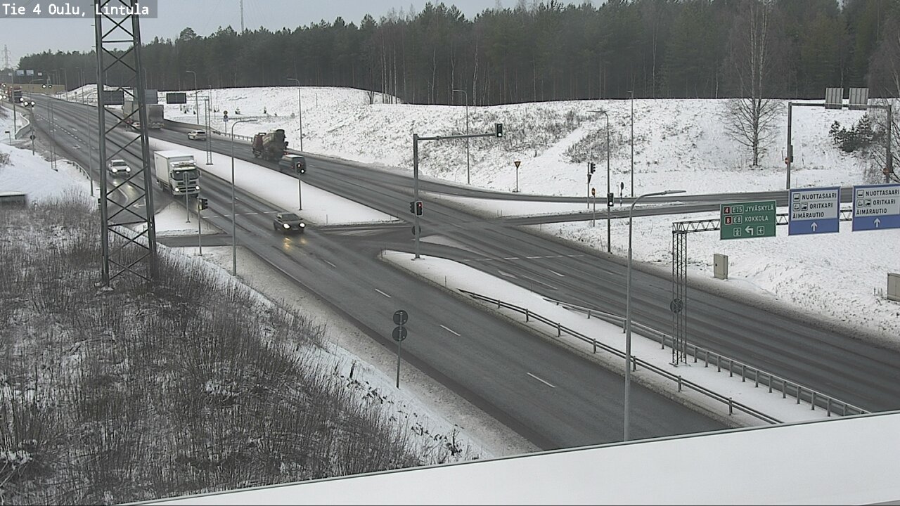 Weather Camera Image Väg 4 Uleåborg, Lintula, Oulu, Pohjois-Pohjanmaa