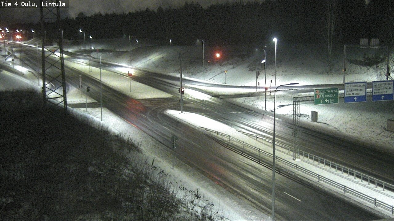 Weather Camera Image Väg 4 Uleåborg, Lintula, Oulu, Pohjois-Pohjanmaa
