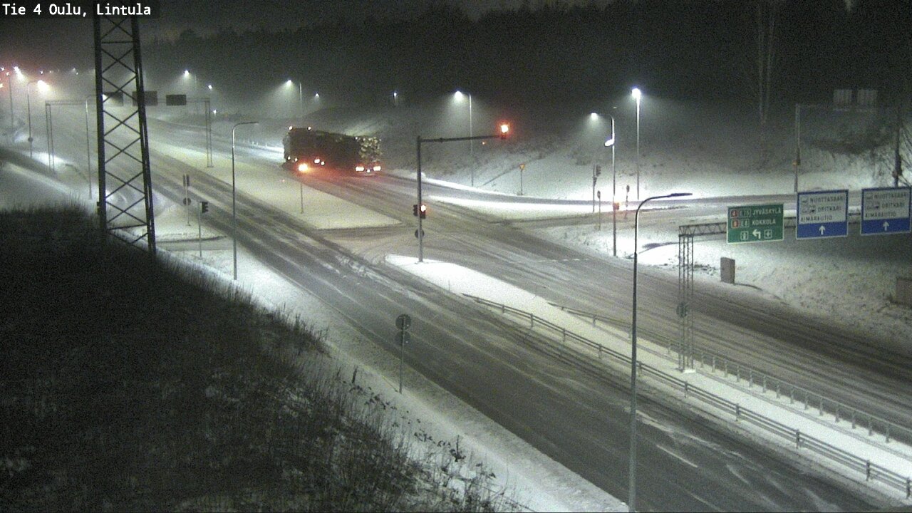 Weather Camera Image Väg 4 Uleåborg, Lintula, Oulu, Pohjois-Pohjanmaa