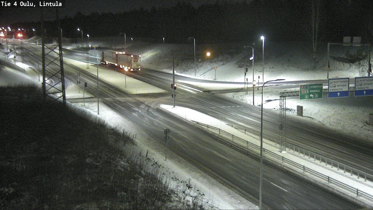 Weather Camera Image Väg 4 Uleåborg, Lintula, Oulu, Pohjois-Pohjanmaa