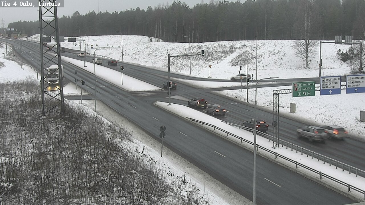 Weather Camera Image Väg 4 Uleåborg, Lintula, Oulu, Pohjois-Pohjanmaa