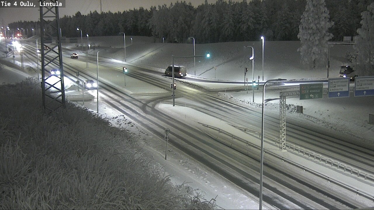 Weather Camera Image Väg 4 Uleåborg, Lintula, Oulu, Pohjois-Pohjanmaa