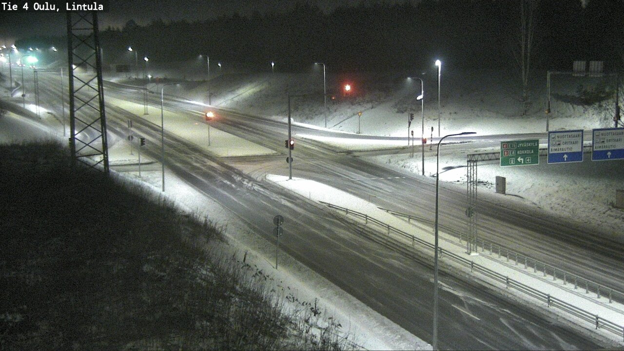 Weather Camera Image Väg 4 Uleåborg, Lintula, Oulu, Pohjois-Pohjanmaa