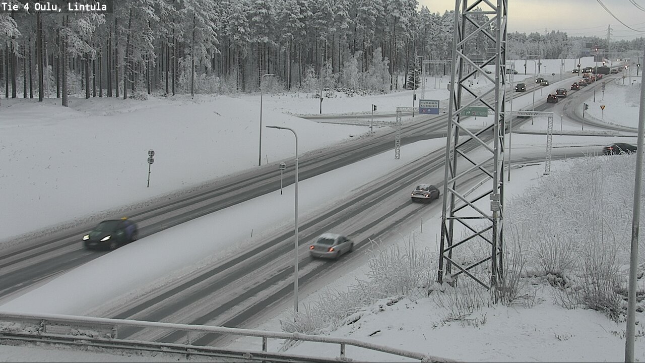 Weather Camera Image Väg 4 Uleåborg, Lintula, Oulu, Pohjois-Pohjanmaa