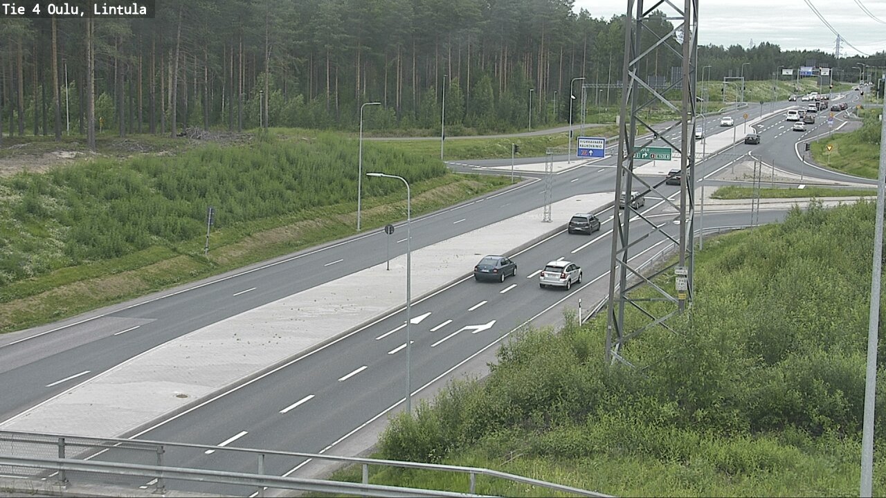 Weather Camera Image Väg 4 Uleåborg, Lintula, Oulu, Pohjois-Pohjanmaa