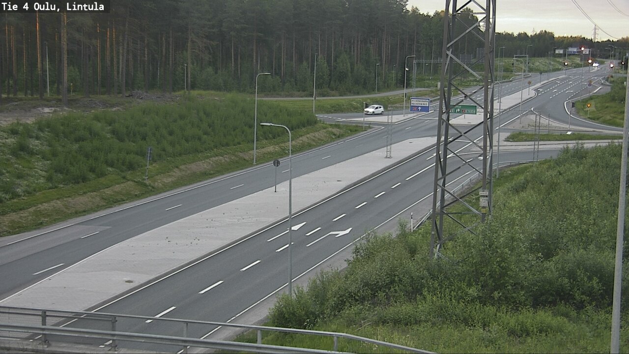 Weather Camera Image Väg 4 Uleåborg, Lintula, Oulu, Pohjois-Pohjanmaa