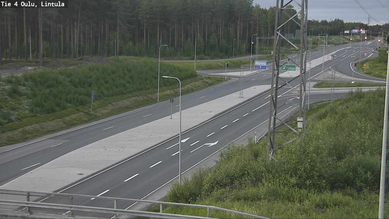 Weather Camera Image Väg 4 Uleåborg, Lintula, Oulu, Pohjois-Pohjanmaa