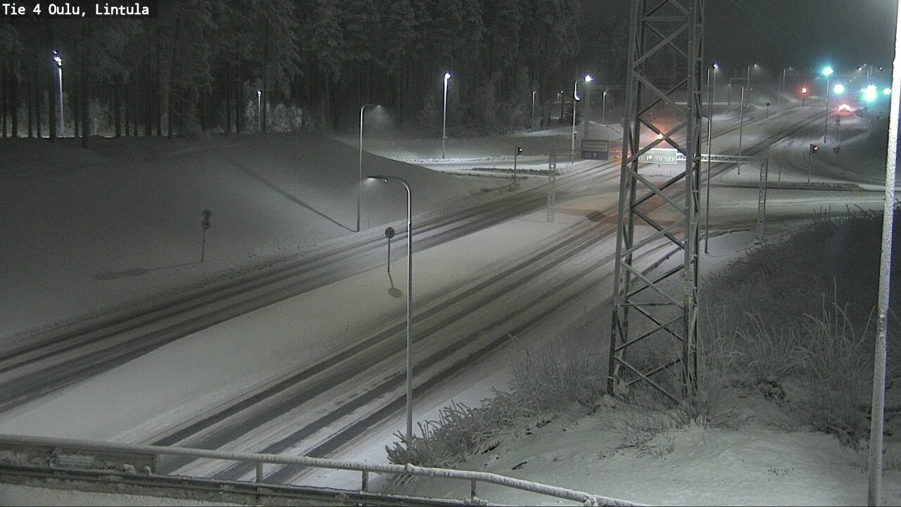 Weather Camera Image Väg 4 Uleåborg, Lintula, Oulu, Pohjois-Pohjanmaa