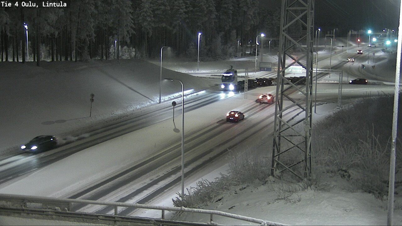Weather Camera Image Väg 4 Uleåborg, Lintula, Oulu, Pohjois-Pohjanmaa