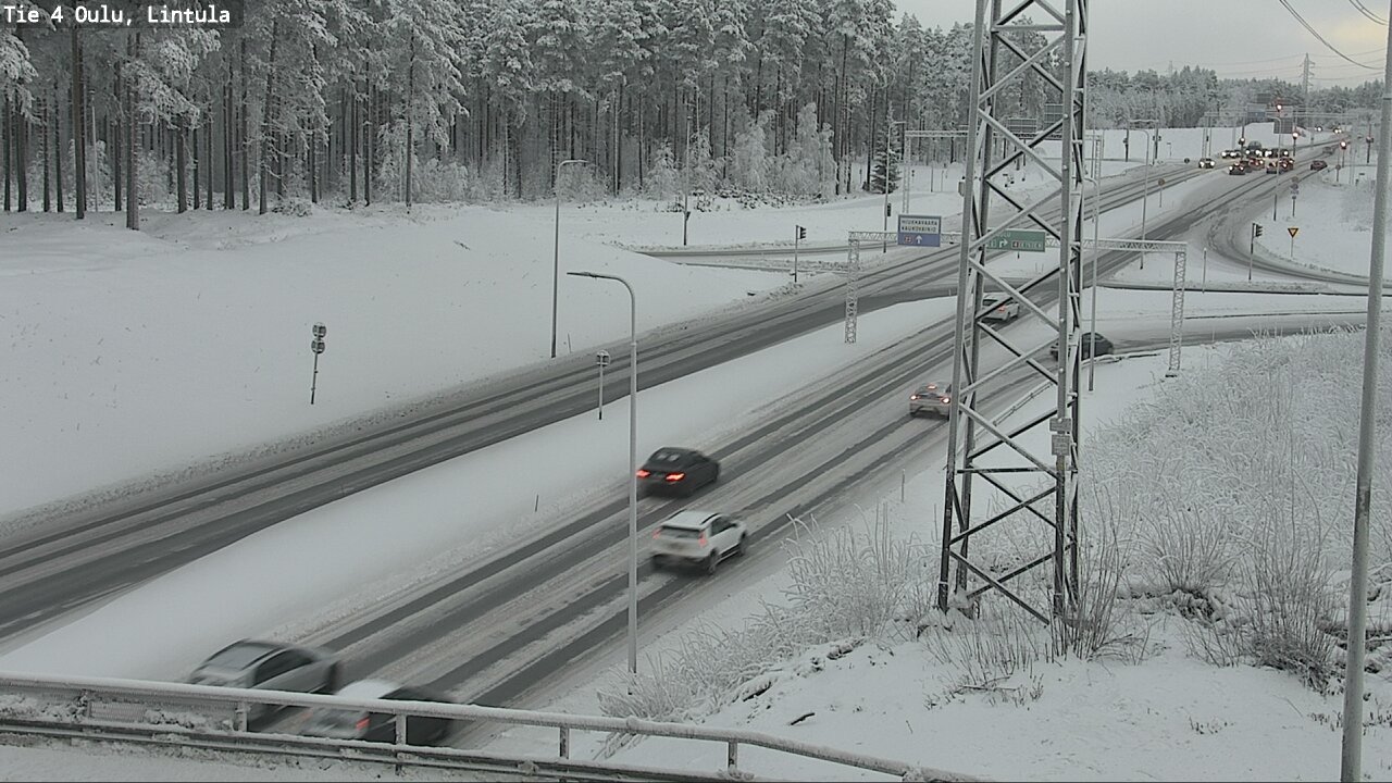 Weather Camera Image Väg 4 Uleåborg, Lintula, Oulu, Pohjois-Pohjanmaa