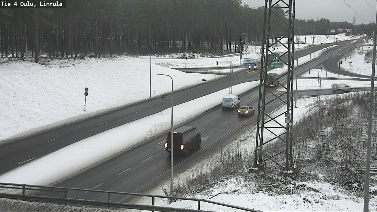 Weather Camera Image Väg 4 Uleåborg, Lintula, Oulu, Pohjois-Pohjanmaa
