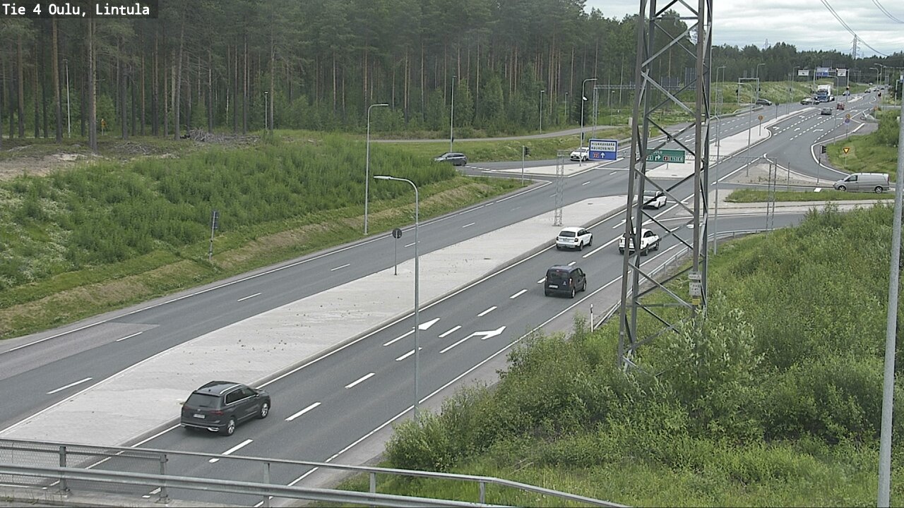 Weather Camera Image Väg 4 Uleåborg, Lintula, Oulu, Pohjois-Pohjanmaa