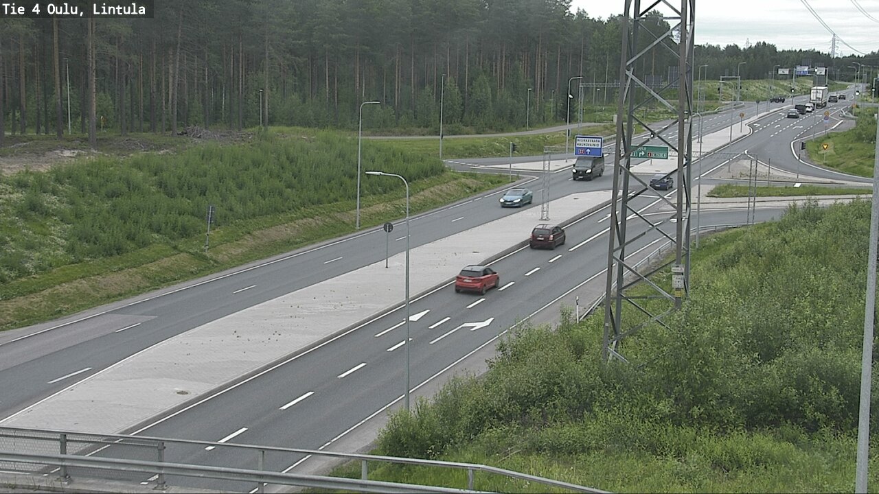 Weather Camera Image Väg 4 Uleåborg, Lintula, Oulu, Pohjois-Pohjanmaa