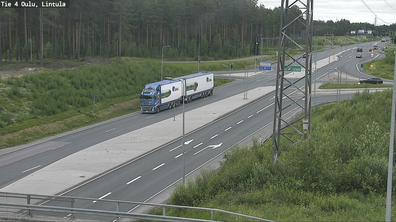 Weather Camera Image Väg 4 Uleåborg, Lintula, Oulu, Pohjois-Pohjanmaa